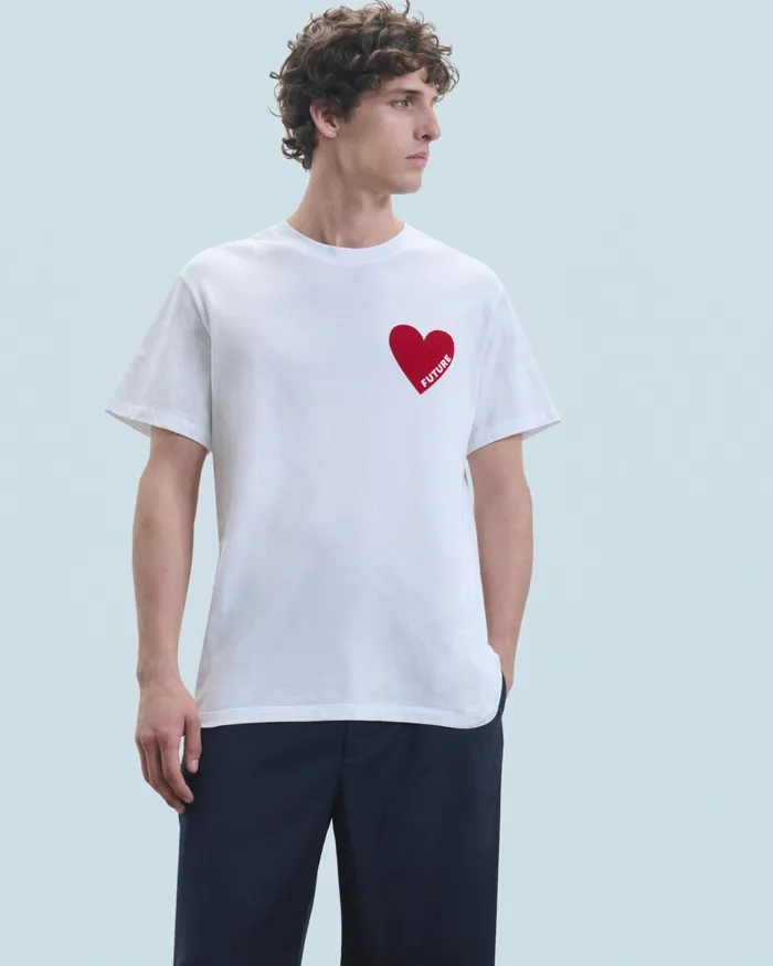 From Future Shirts and TShirts Men Heart Crewneck TShirt White