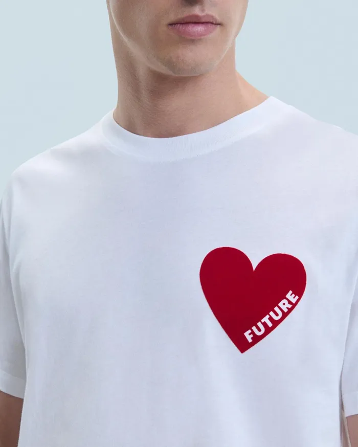From Future Shirts and TShirts Men Heart Crewneck TShirt White