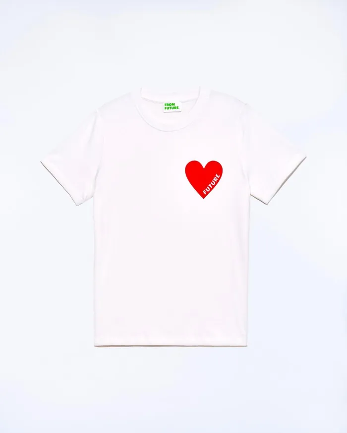 From Future Shirts and TShirts Men Heart Crewneck TShirt White