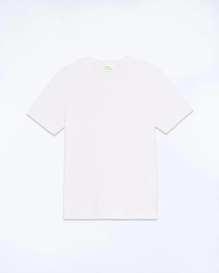 From Future Shirts and TShirts Men Short Sleeve VNeck TShirt White