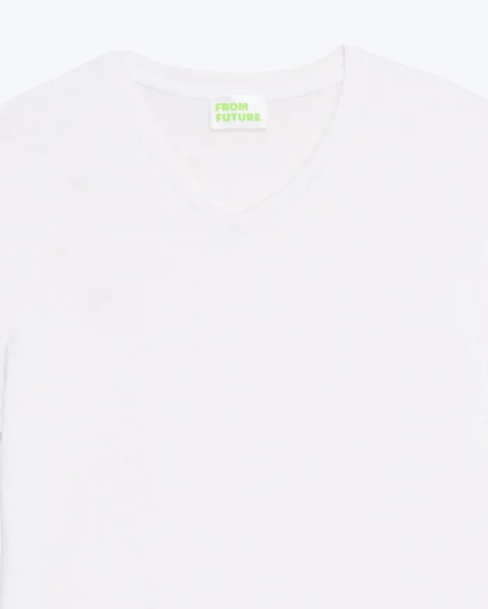 From Future Shirts and TShirts Men Short Sleeve VNeck TShirt White