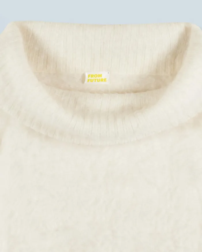 From Future Shirts TShirts and Tops Women Brushed Cashmere Long Sleeve Top White