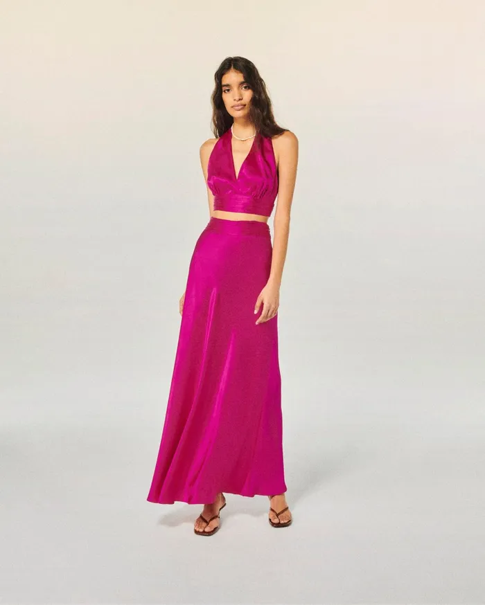 From Future Skirts Women Lena Long Skirt Rasperry Pink