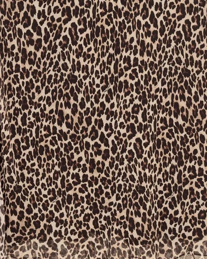 From Future Skirts Women Midi Long Chiffon Skirt Winter Leopard