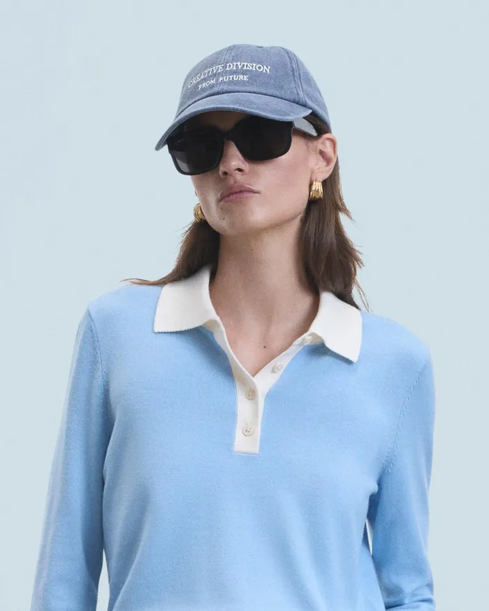 From Future Tote Bags Creative Division Curved Visor Cap Washed Gray Blue