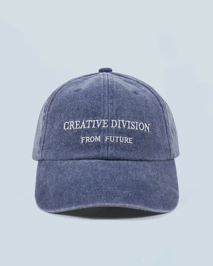 From Future Tote Bags Creative Division Curved Visor Cap Washed Gray Blue