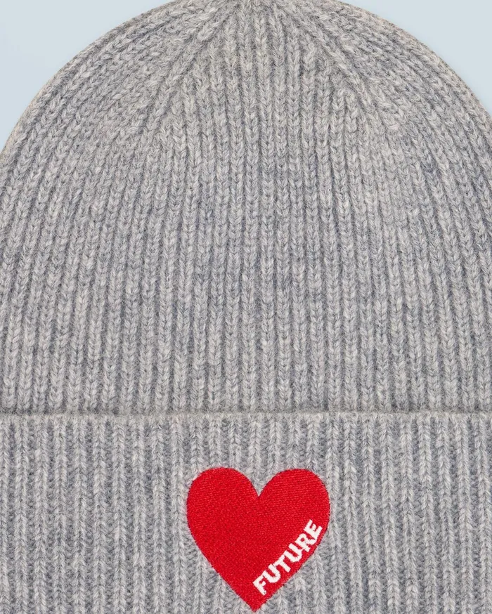 From Future Tote Bags Heart Cuffed Beanie Dark Heather Gray