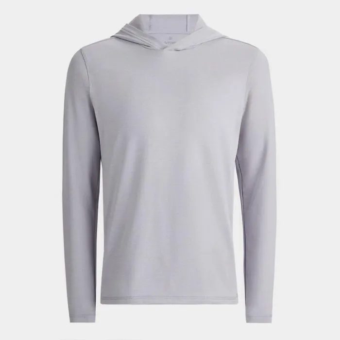 GFORE Hoodies and Tees Men BRUSHED BACK TECH HOODIE Light Heather Grey