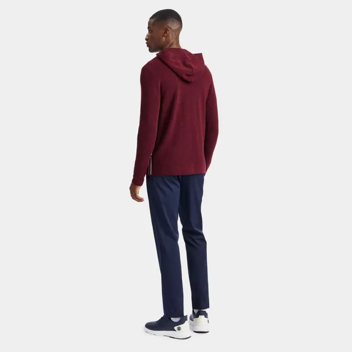 GFORE Hoodies and Tees Men WAFFLE STITCH MERINO WOOL HOODED SWEATER Rhubarb