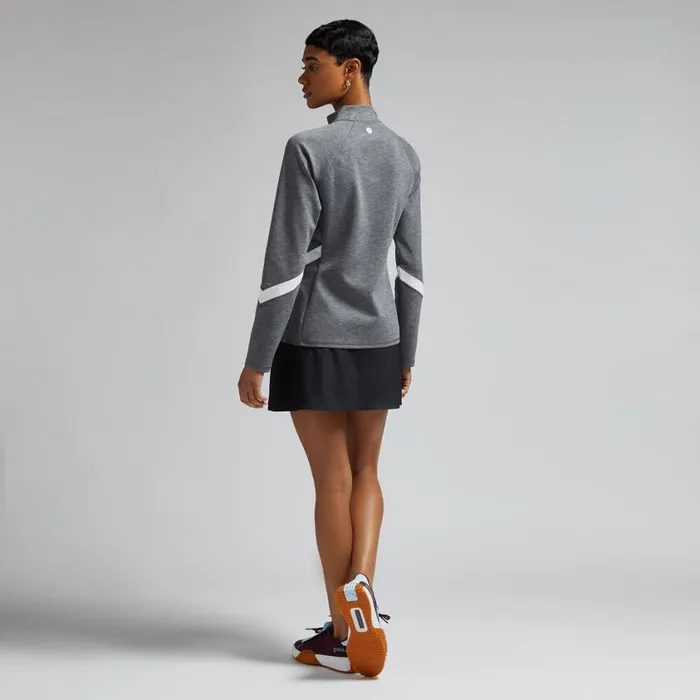 GFORE Pullovers Women MELANG DOUBLE KNIT BRUSHED BACK PULLOVER Heather Grey