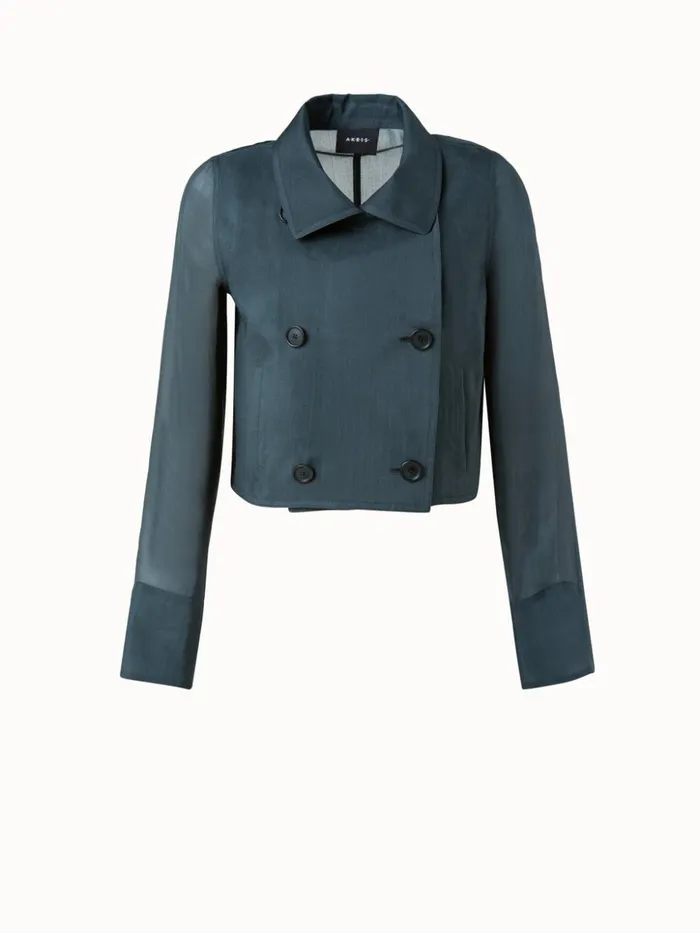 Gael Silk Organza Evening Jacket Slate Women Akris Jackets