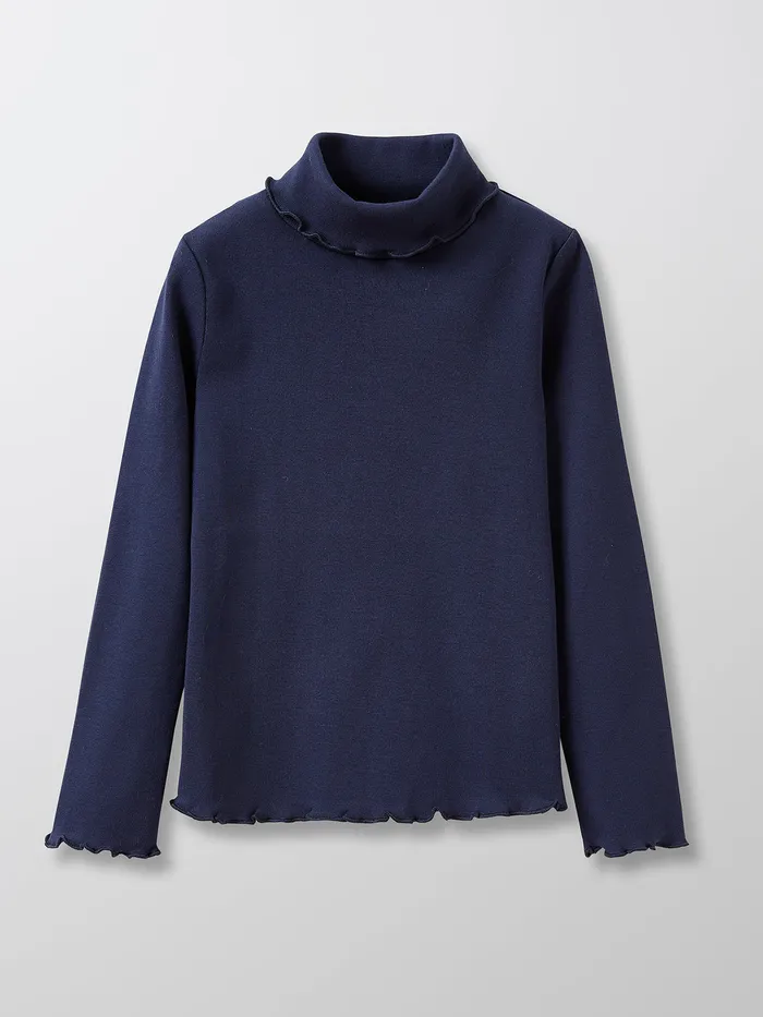 Girls Cyrillus Clothing Organic Cotton Rollneck Top