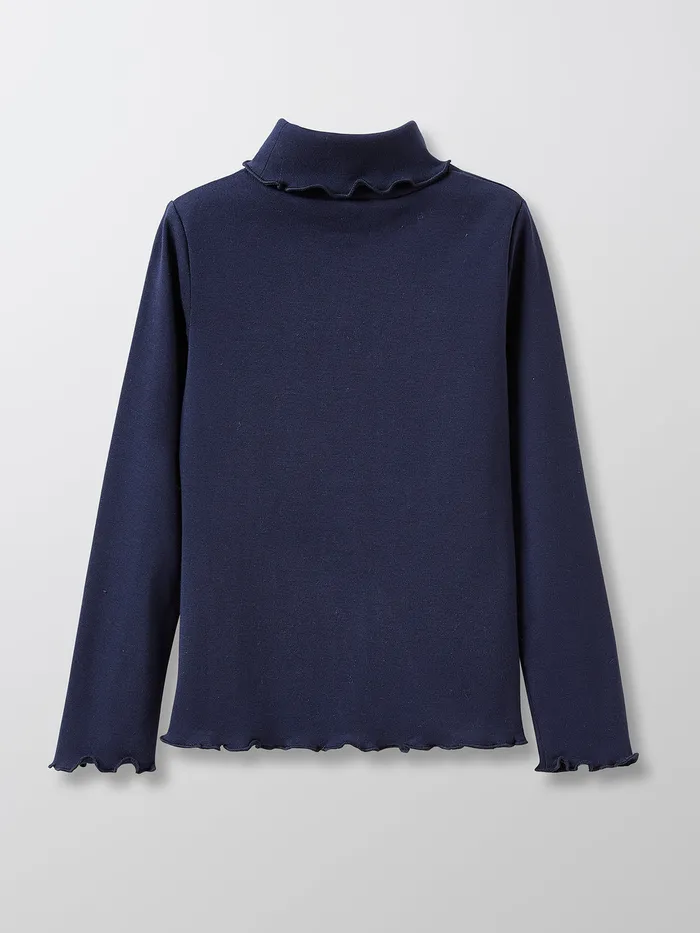 Girls Cyrillus Clothing Organic Cotton Rollneck Top