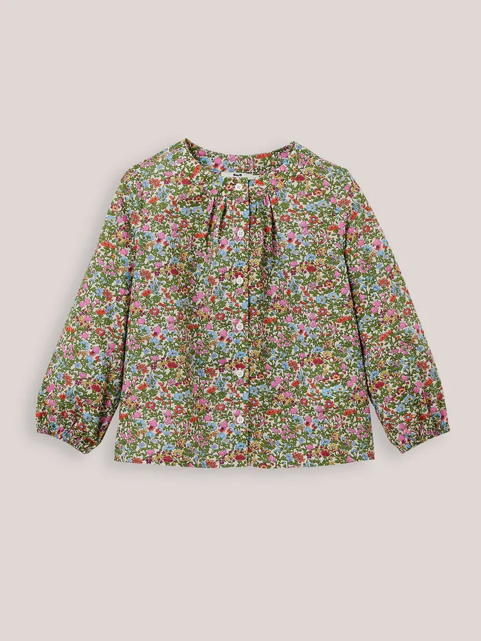 Girls Cyrillus Clothing Shirt Made With Liberty Fabric Lib Babington Multico