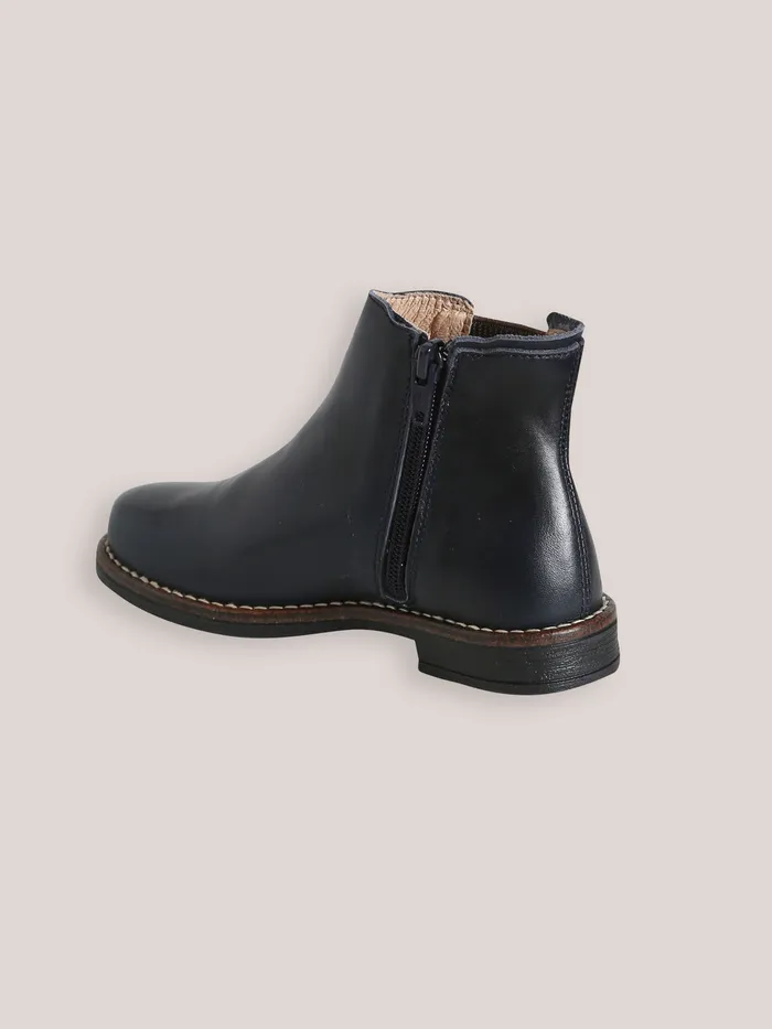 Girls Cyrillus Shoes Leather Ankle Boots Marine