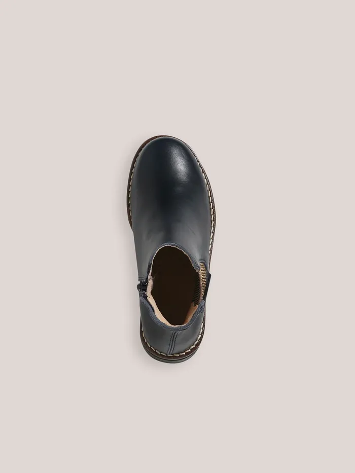 Girls Cyrillus Shoes Leather Ankle Boots Marine