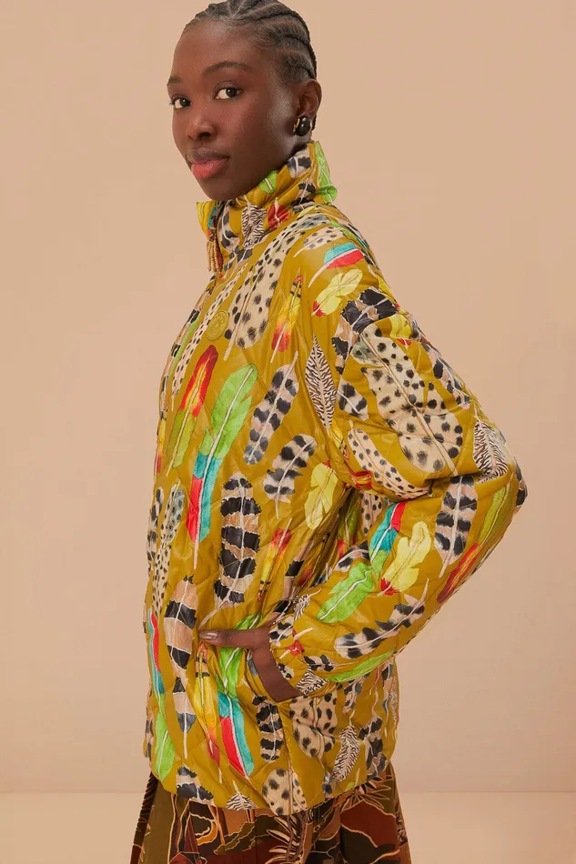 Gold Savana Dream Reversible Puffer Jacket Women Farm Rio Puffer Jackets