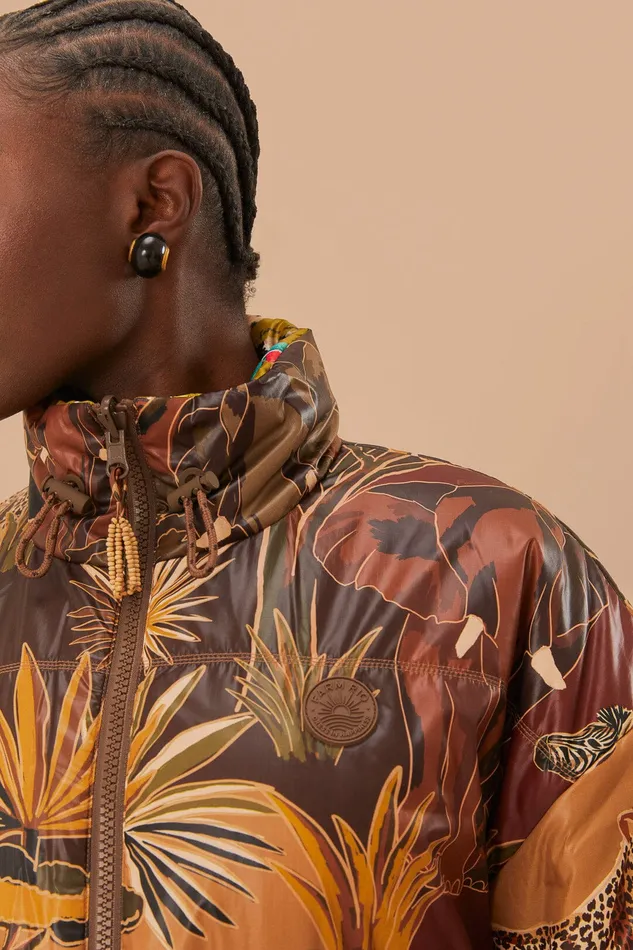 Gold Savana Dream Reversible Puffer Jacket Women Farm Rio Puffer Jackets