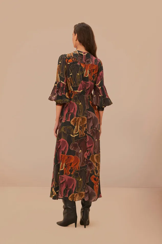 Green Elephants Maxi Dress Women Farm Rio Maxi Dresses