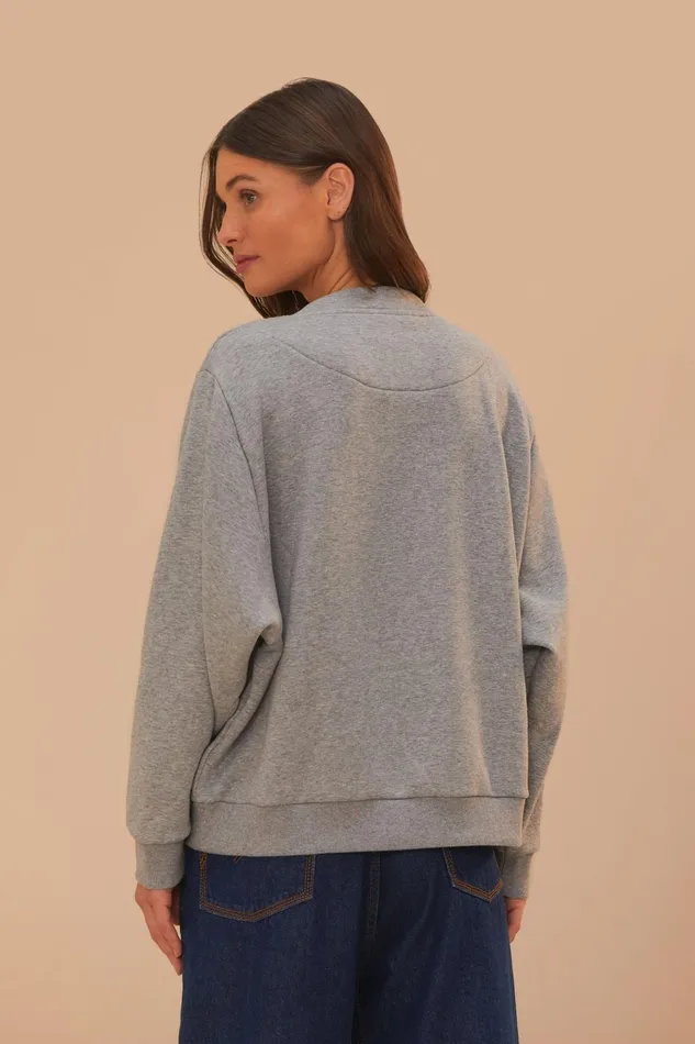 Grey Sweatshirt Women Farm Rio Sweaters and Sweatshirts