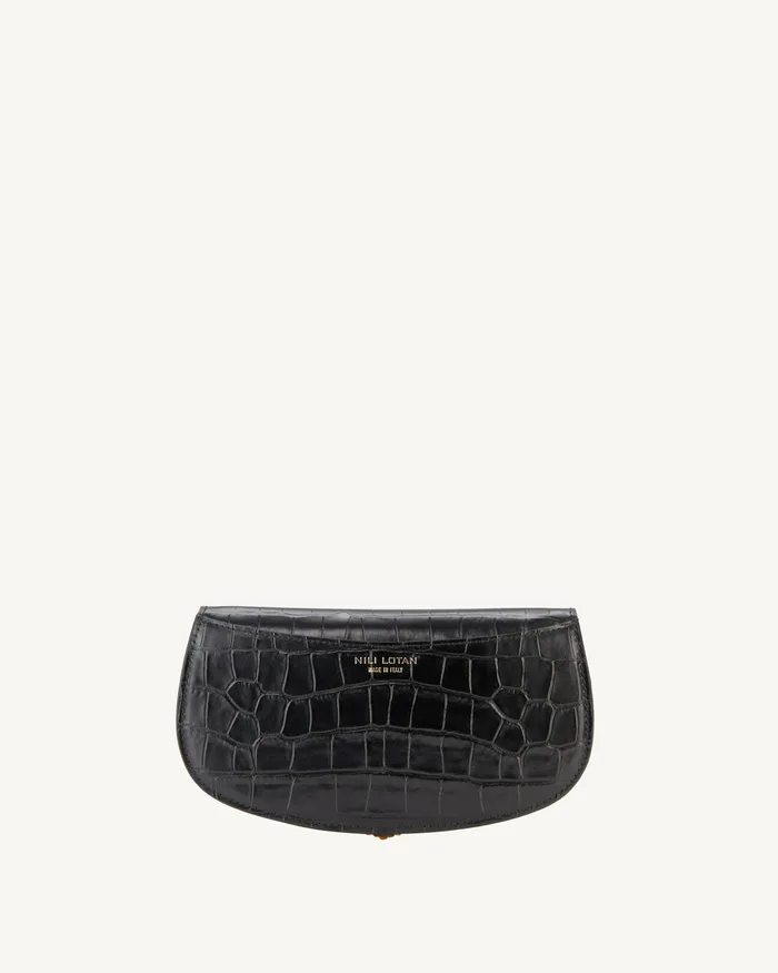 Handbags LA LUNE CLUTCH Black And Gold Nili Lotan Women