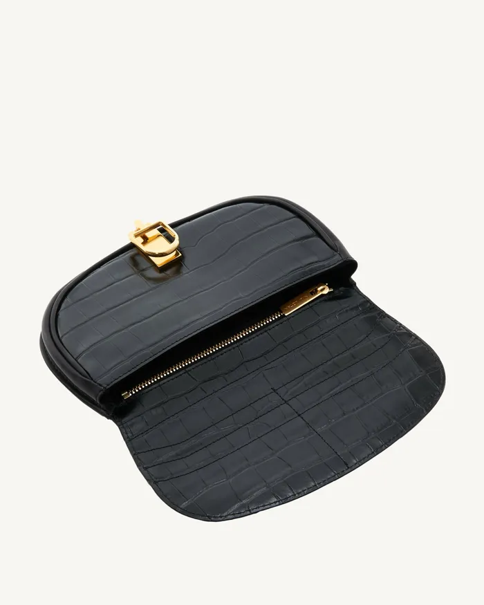 Handbags LA LUNE CLUTCH Black And Gold Nili Lotan Women