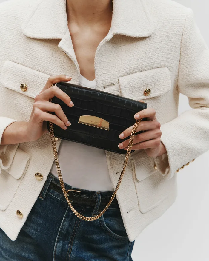 Handbags Nili Lotan Women LE MIA CHAIN BAG Black And Gold
