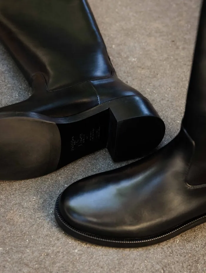 Harvey Intense Black Women Bobbies Knee High Boots
