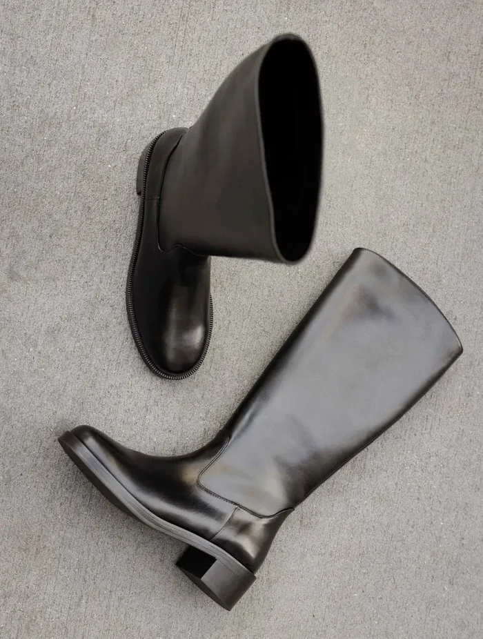 Harvey Intense Black Women Bobbies Knee High Boots