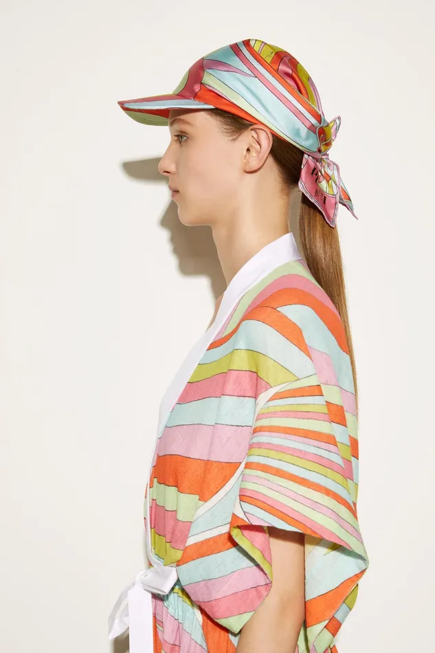 Hats And Hair Accessories Women PUCCI Cigni And IridePrint SilkTwill Cap