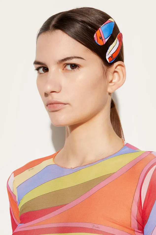 Hats And Hair Accessories Women PUCCI IridePrint Hair Clips