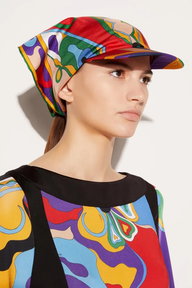 Hats And Hair Accessories Women PUCCI OrchideePrint SilkTwill Cap