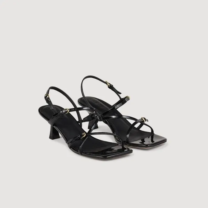 Heels Women SANDRO Sandals With Straps Black