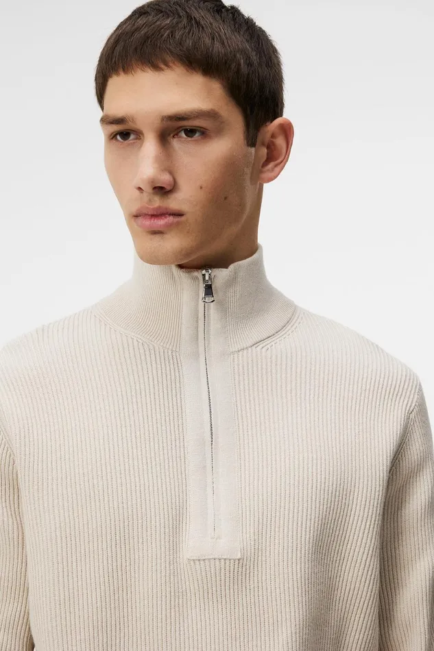 JLindeberg Alex Half Zip Knitted Sweater Men Knitwear