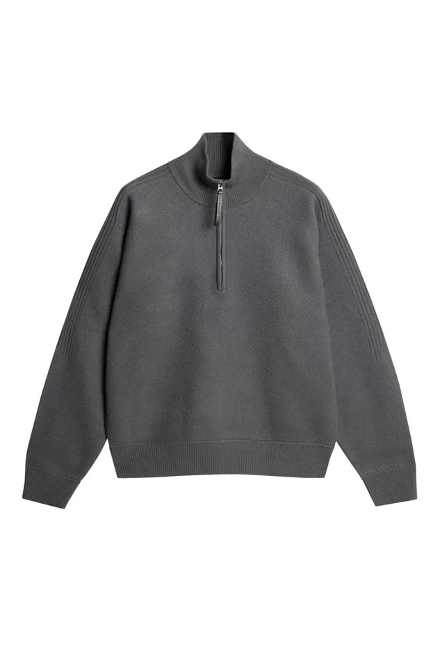 JLindeberg Bon Boiled Wool Quarter Zip Men Knitwear