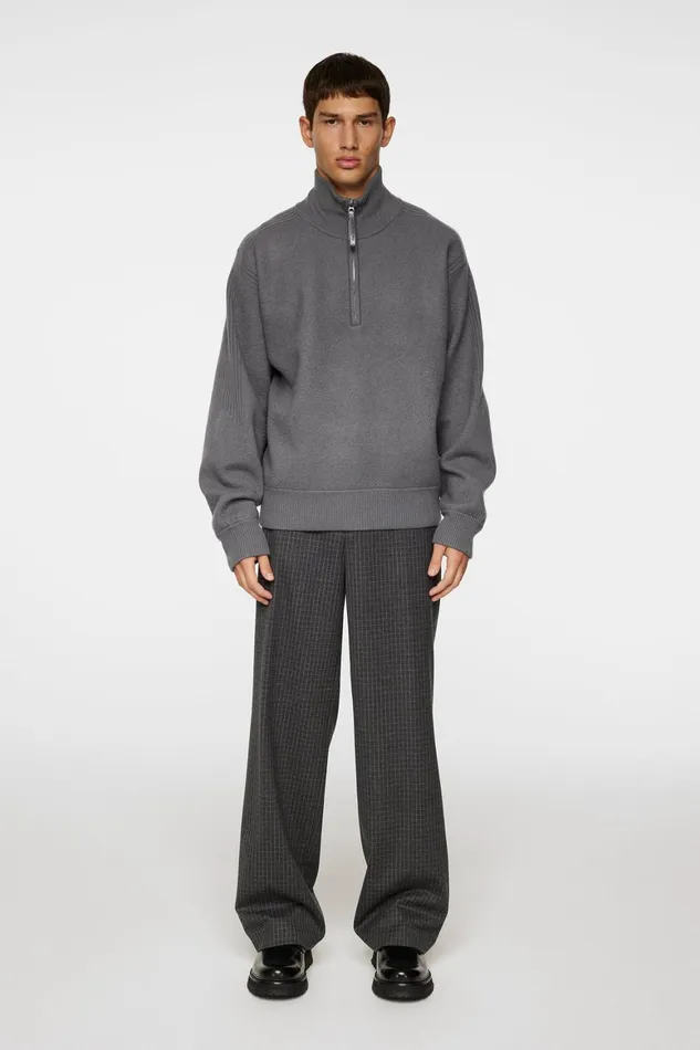 JLindeberg Bon Boiled Wool Quarter Zip Men Knitwear