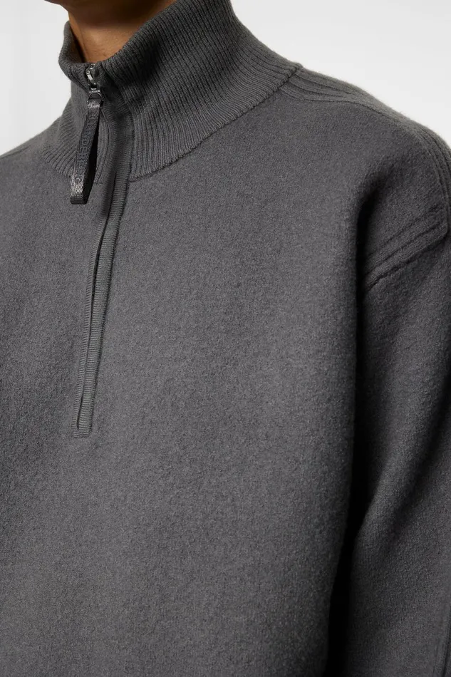 JLindeberg Bon Boiled Wool Quarter Zip Men Knitwear