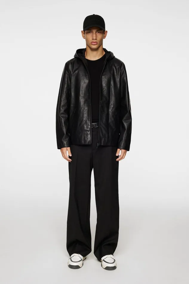 JLindeberg Hadley Leather Hoody Jacket Men Jackets