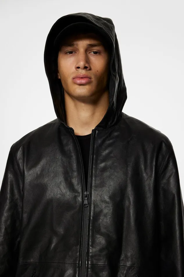 JLindeberg Hadley Leather Hoody Jacket Men Jackets