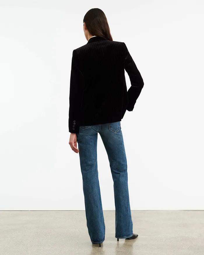 Jackets and Blazers VEDA VELVET JACKET Black Pinstripe 8211 Nili Lotan Women