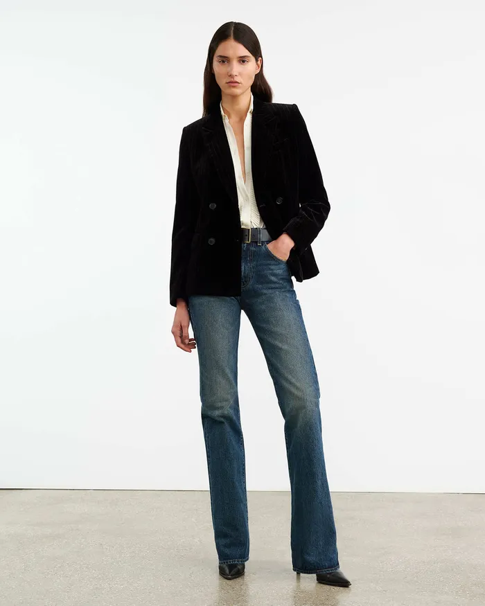 Jackets and Blazers VEDA VELVET JACKET Black Pinstripe 8211 Nili Lotan Women