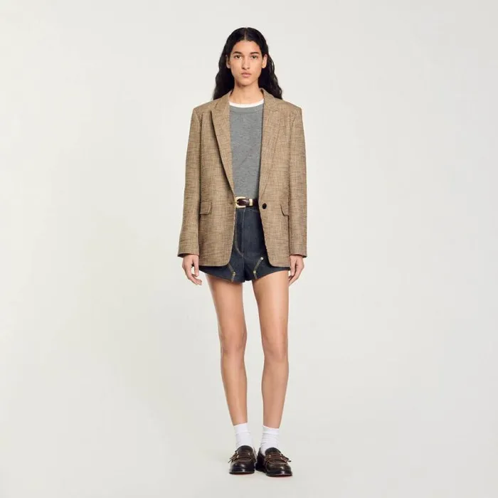 Jackets and Blazers Women SANDRO Suit Jacket Brown