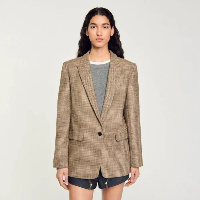 Jackets and Blazers Women SANDRO Suit Jacket Brown