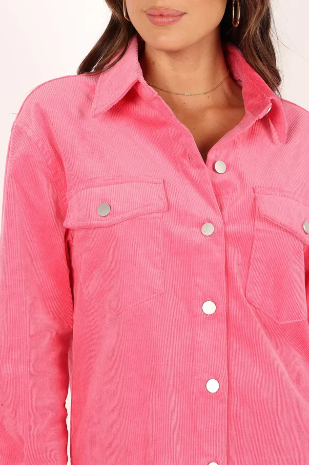 Jackets and Coats Women petalandpup Irena Double Pocket Shacket 8211 Pink Pink
