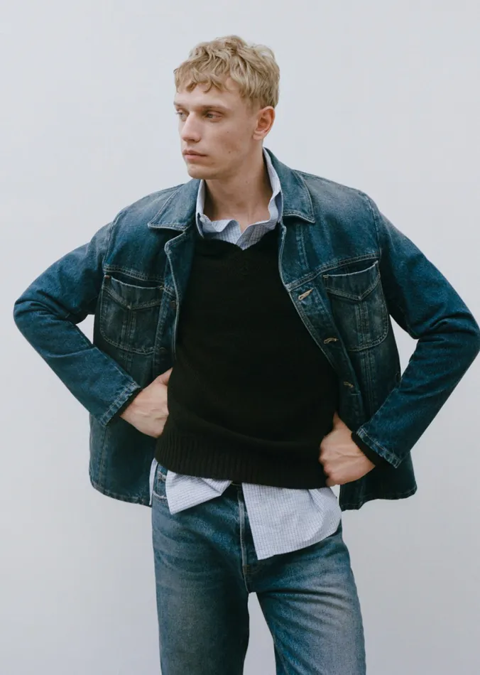 Jackets and Coats ZACHARY DENIM JACKET Simon Wash 8211 Nili Lotan Men