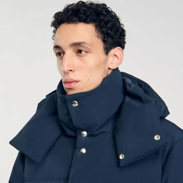 Jackets Men SANDRO Quilted Puffer Jacket Blue Prusse