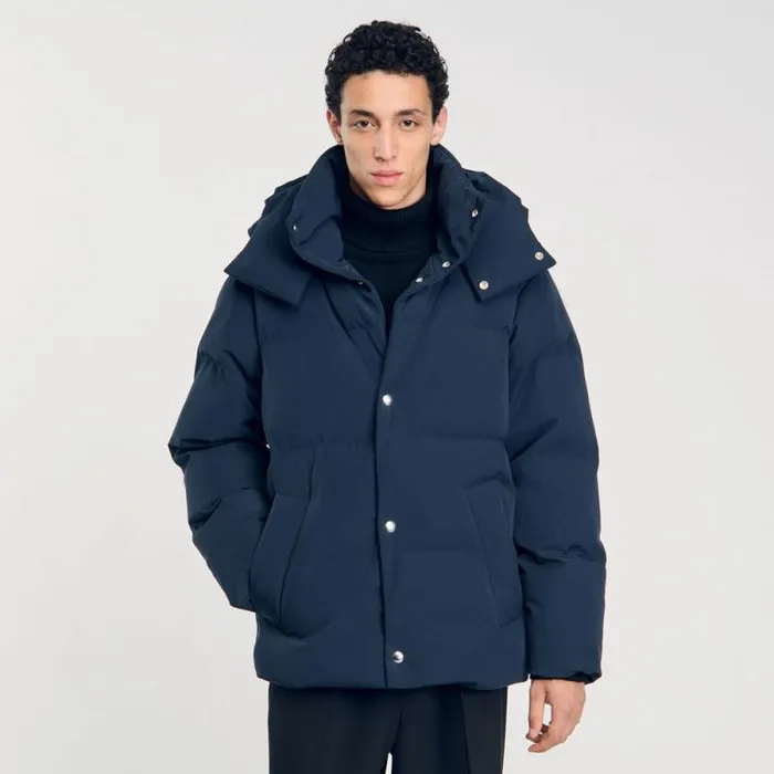 Jackets Men SANDRO Quilted Puffer Jacket Blue Prusse