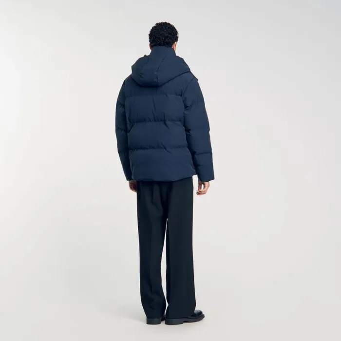 Jackets Men SANDRO Quilted Puffer Jacket Blue Prusse