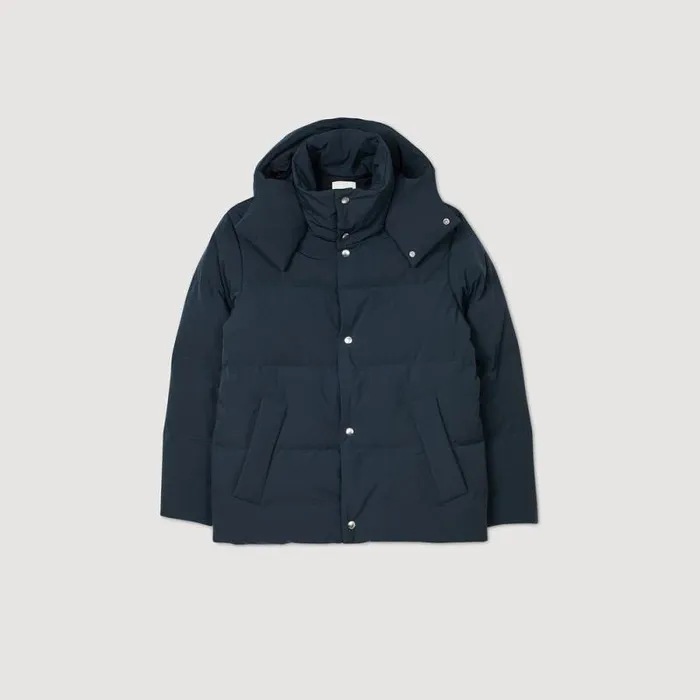Jackets Men SANDRO Quilted Puffer Jacket Blue Prusse