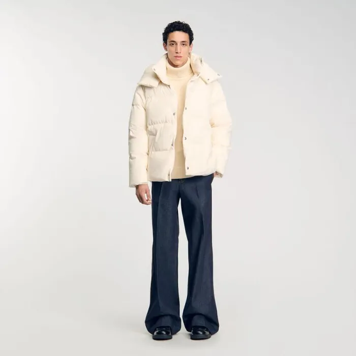 Jackets Men SANDRO Quilted Puffer Jacket Cream